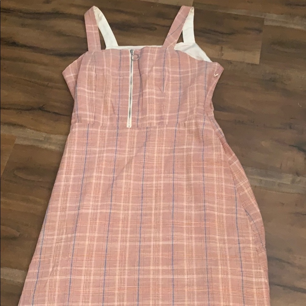Plaid Front Zipper Dress w/ pockets
